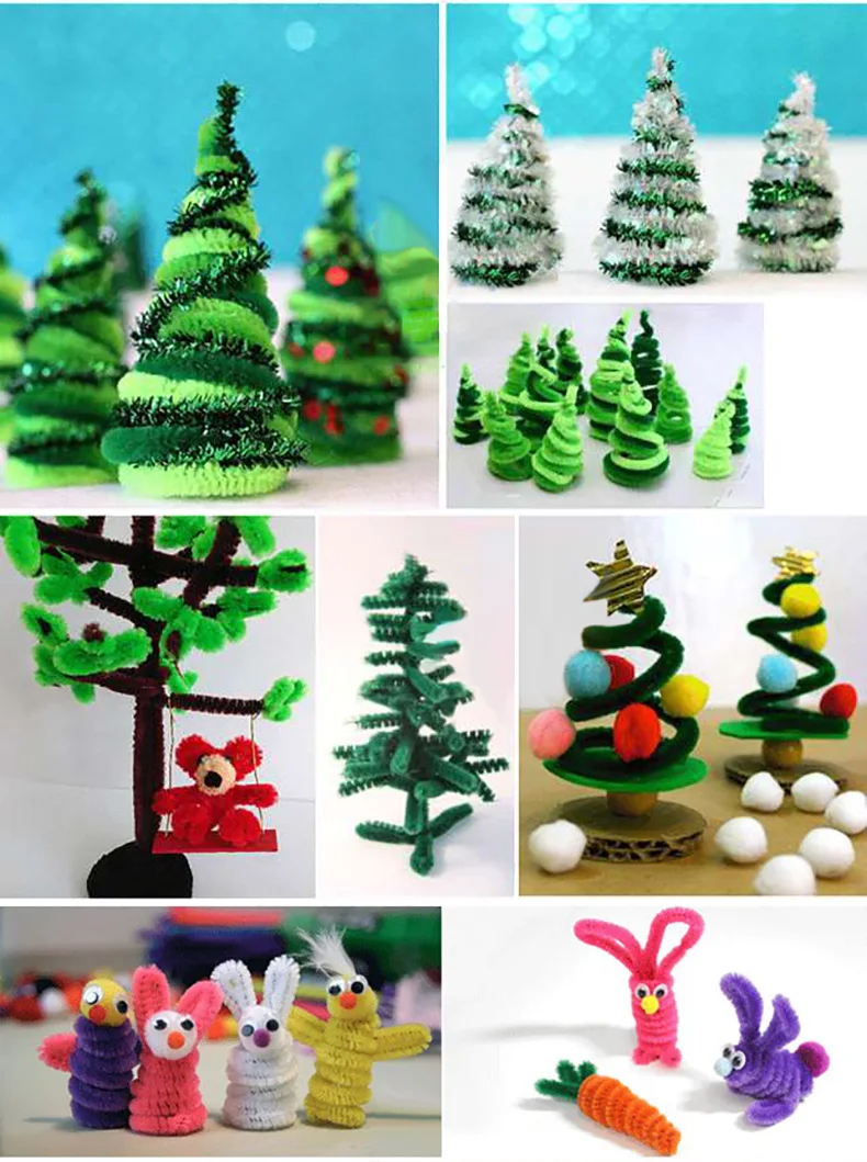 Wholesale Soft Creative Handmade Polyester Fuzzy Stick Pipe Cleaner Craft Kit DIY Art Craft Toys