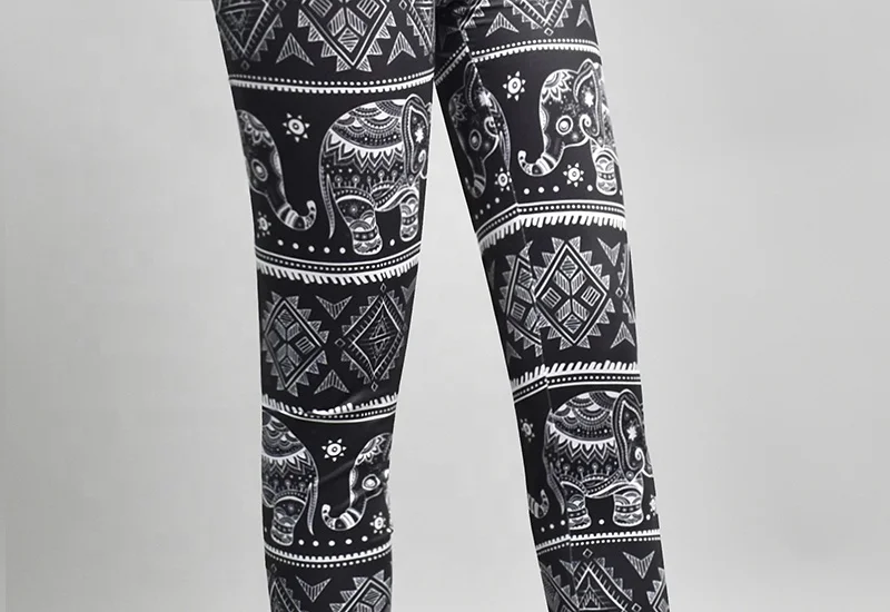 Оптовая сублимационная печать 92% полиэстер 8% спандекс Йога мягкие леггинсы с высокой талией