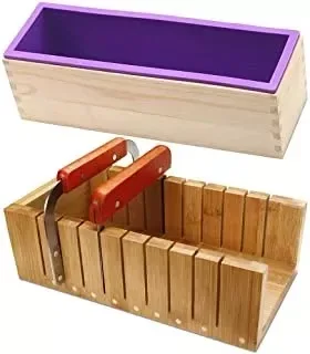 Amazon Hot Selling Soap Making Molds Kits with Adjustable Wooden Soap Cutter and Stainless Steel Soap Cutter