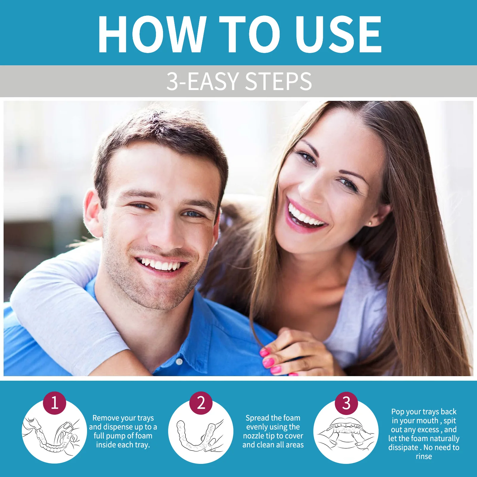 Denture Cleaner Oral Cleaning Care Fresh Breath White dentures remove tartar stains