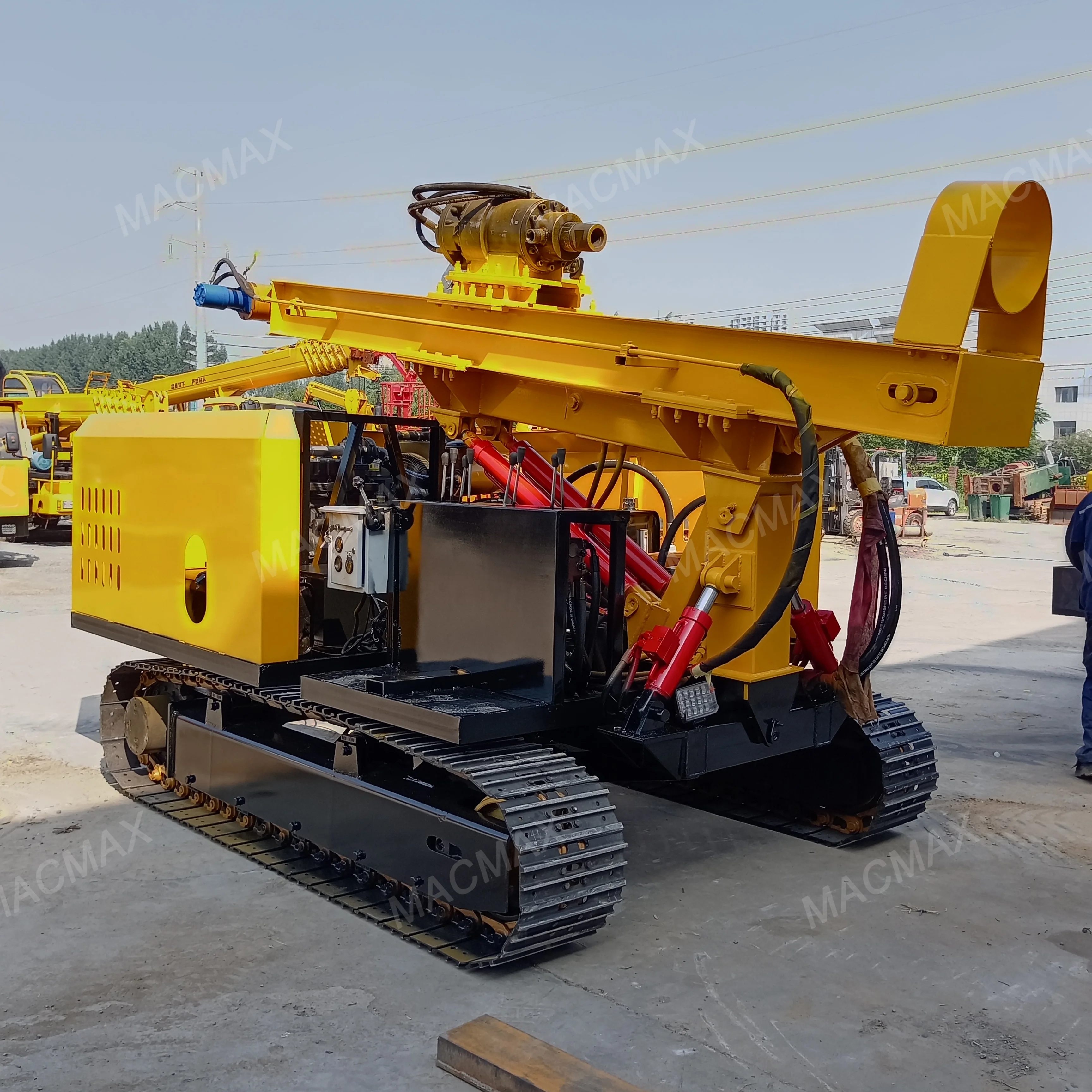 MACMAX solar photovoltaic micropile pile driver machine price screw pile driver helical