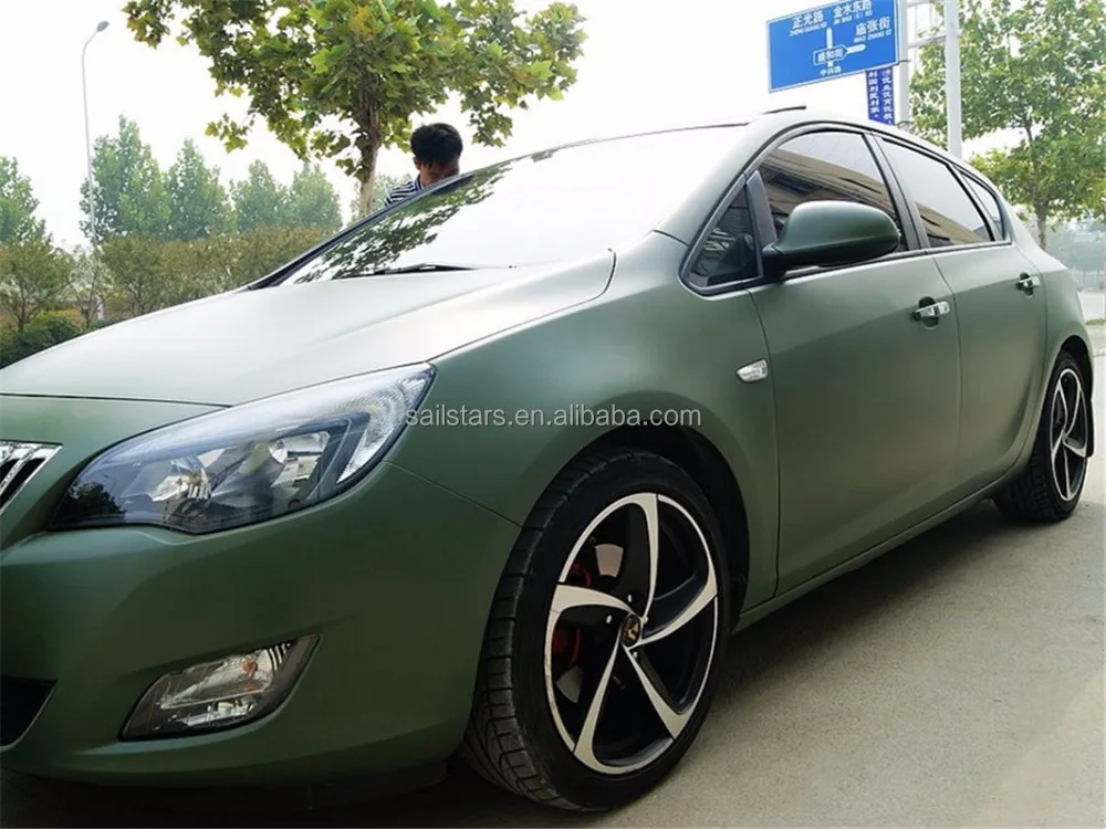 Matte Military Green Vinyl Car Wrap Bubble Free For Car Wrapping
