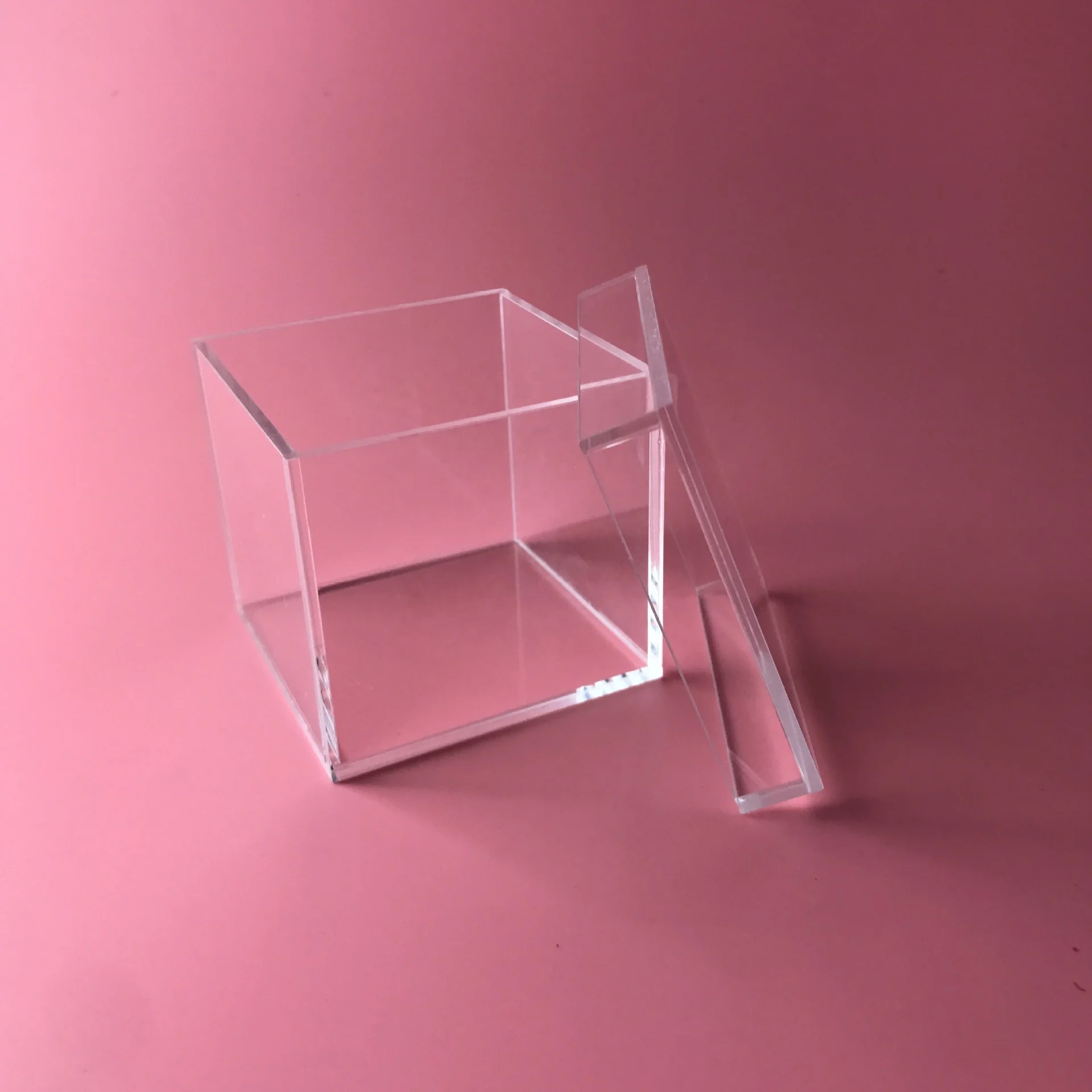 Acryl Custom Hand High Transparent square Jewelry Storage Plastic Box Can Be Printed LOGO