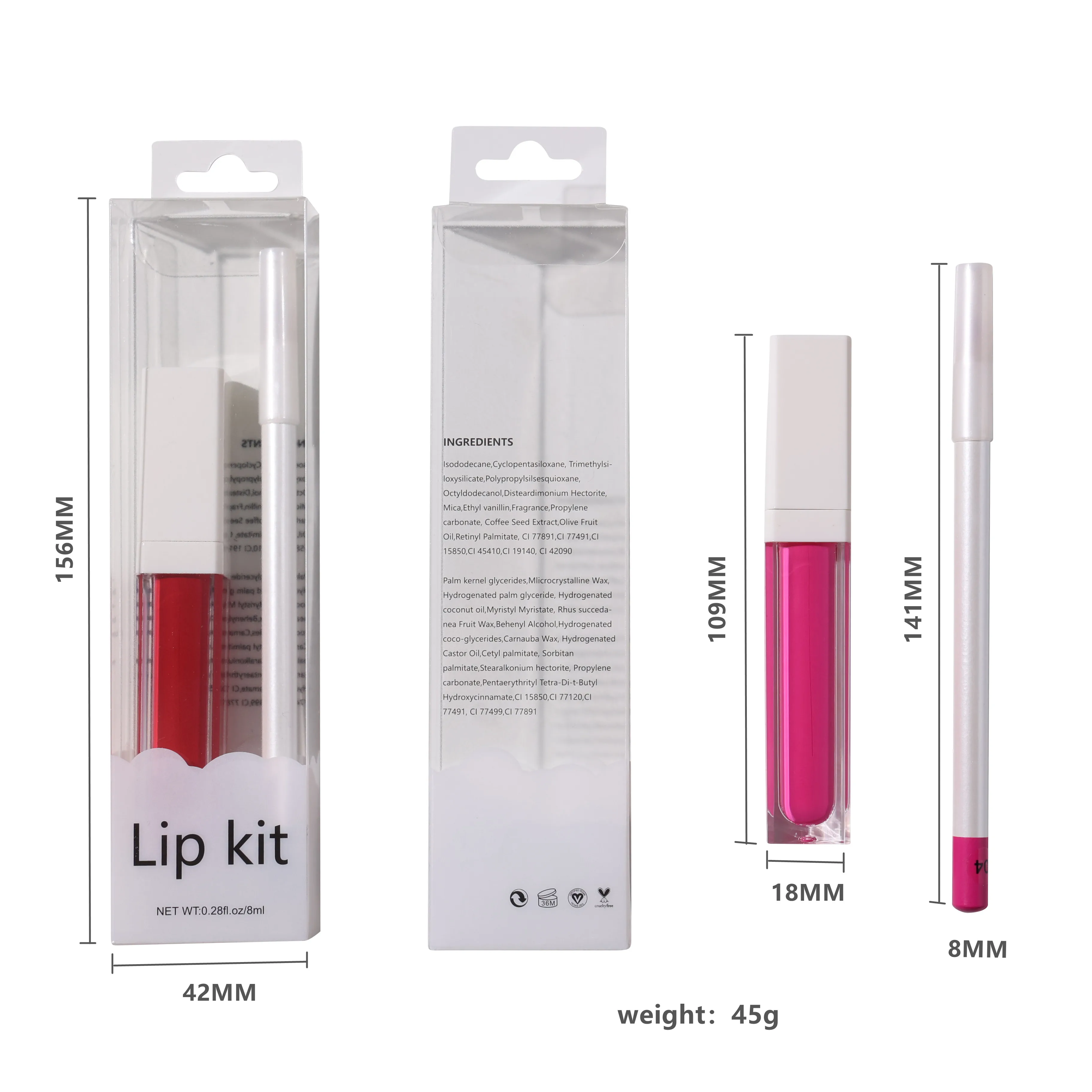 Wholesale Liquid Lipstick And Liner Kits Private Label Matte Lip Gloss Starter Kit