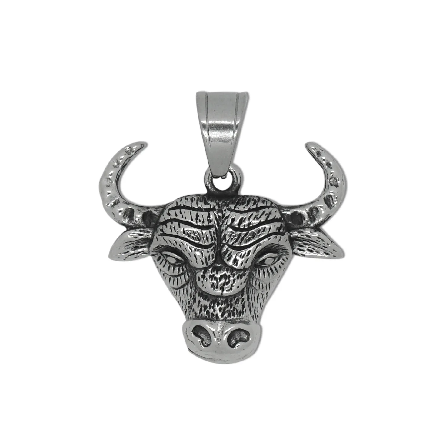 Wholesale Stainless Steel Pendant 3D Buffalo Head Beef Skull Solid High Quality