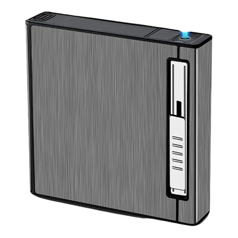 USB vintage lighter luxury cigarette case 20 cigarette of cool gentleman USB rechargeable electronic rechargeable lighter
