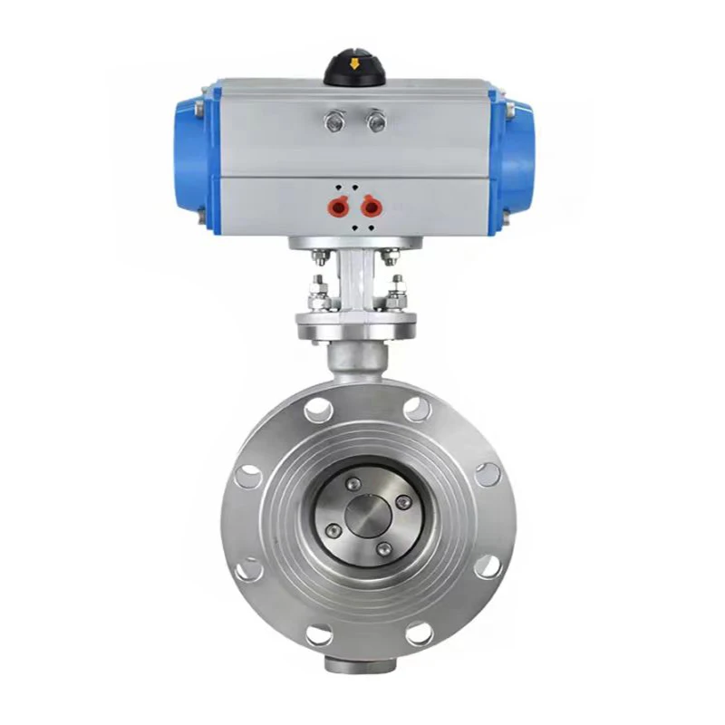 2 Inch Stainless Steel High Temperature Steam Explosion-Proof Pneumatic Hard Seal Flange Butterfly Valve