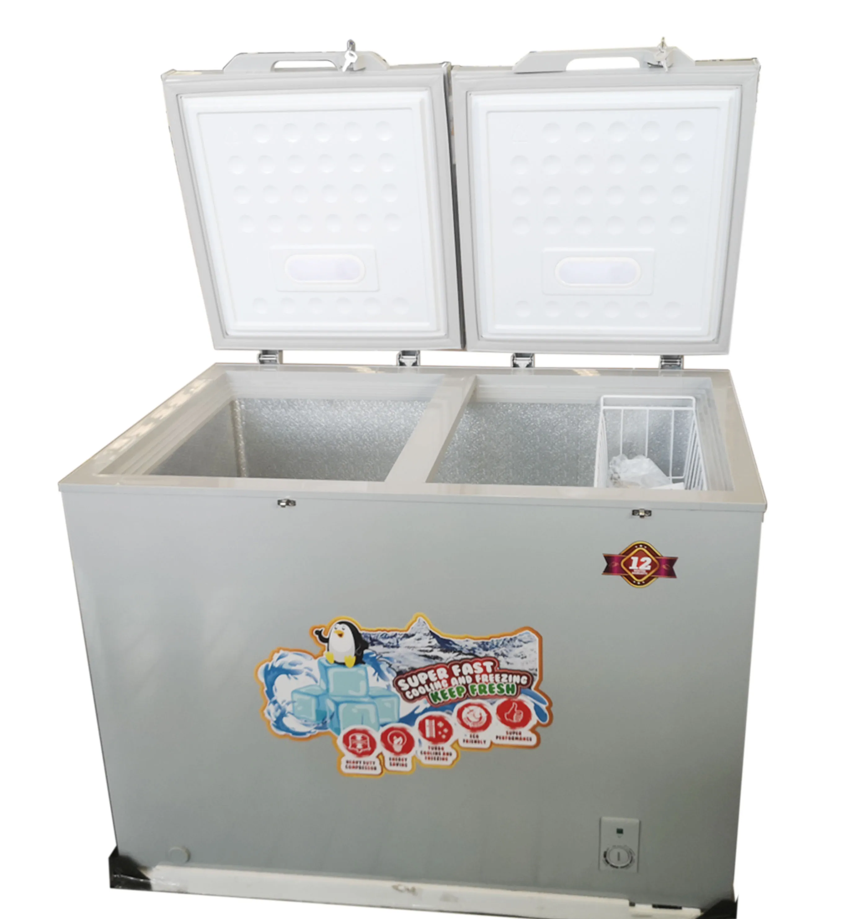 300L 220V/50hz R134a R600a top open double door deep freezer chest freezer