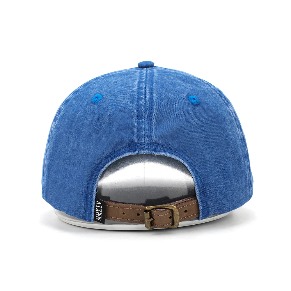 China Cheap Custom Retro Baseball Caps Sun Visor Wash Old Blue Sports Hats Embroidery Logo