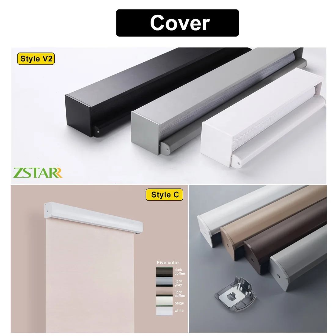 ZSTARR electric curtain blinds motorized Shangrila striped sheer blinds cordless automatic blinds