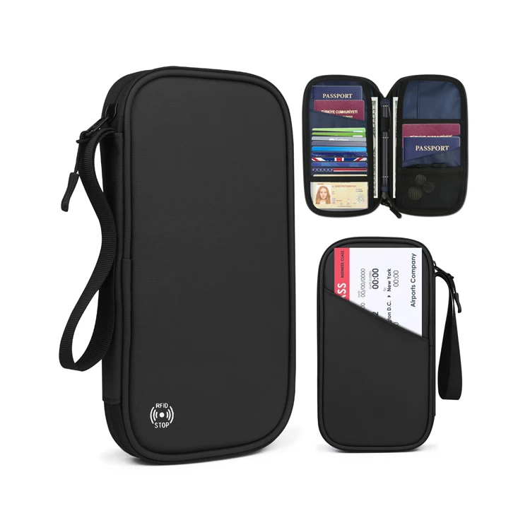 Wholesale Waterproof Family Travel Passport Wallet Case Credit Card Ticket Rfid Blocking Document Organizer Bag Passport Holder