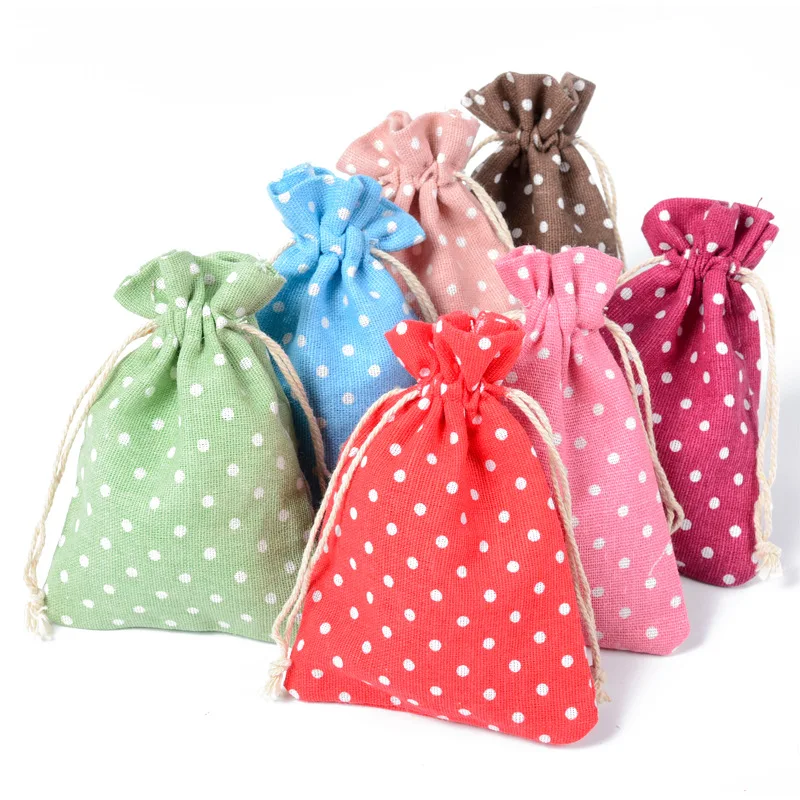 12 oz cotton linen beach cosmetic makeup drawstring shoe bag plain canvas candy pouch