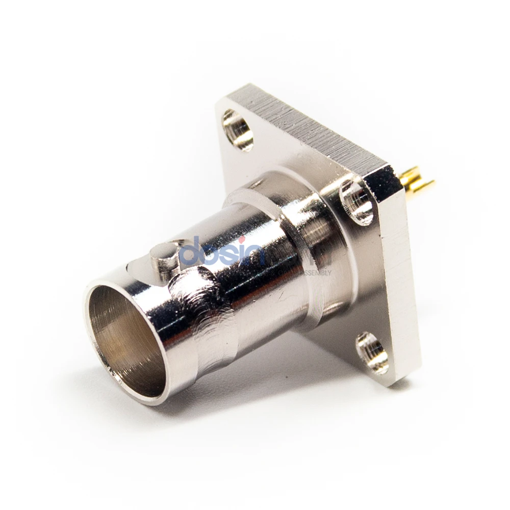 BNC Connector Manufacturer 4 hole flange solder type for RG58 Rg174 RG316 cable