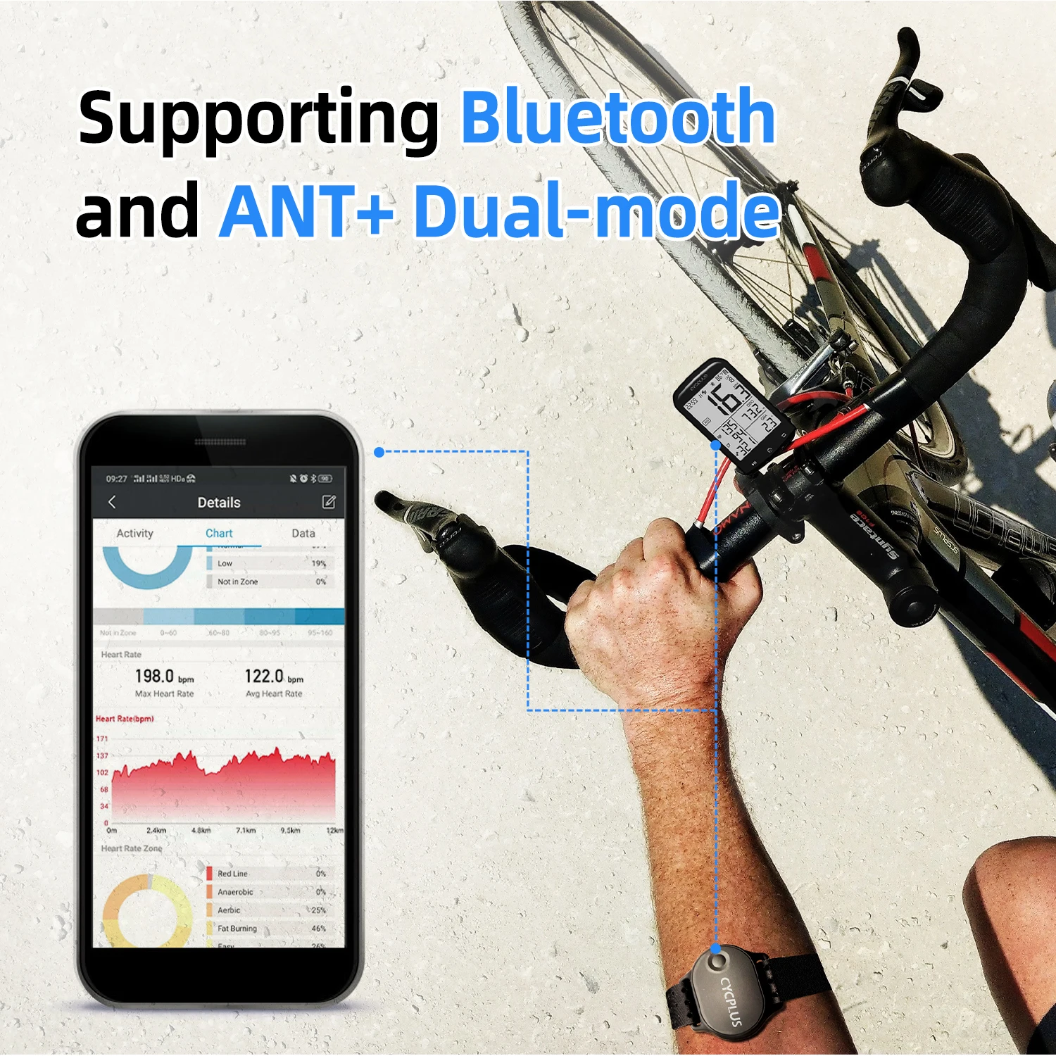  CYCPLUS 6820 беспроводной ant ble монитор сердечного ритма чехол для телефона на руку
