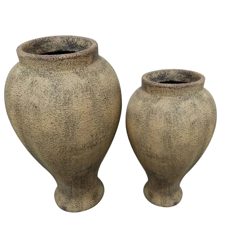 Vintage Style Fiberglass Plant Pots for Garden Home Office Hotel