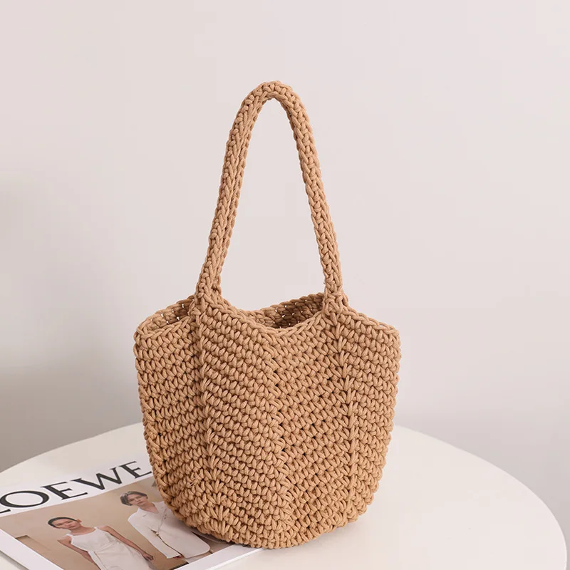 Hangai 2023 New Beach Bag Handbag Summer Handmade Cotton Woven Bags