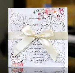 Co-orange Green Paper Hollow Out Expanding Snowflake Creative Wedding Party Card Invitation With Envelope