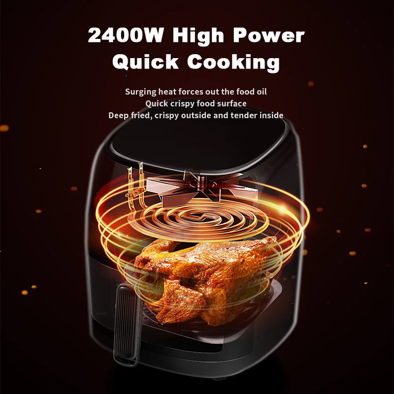 wholesale 8L Modern Digital electric glass new 8l air fryer with LCD Display Oil-Free Cooking for Family