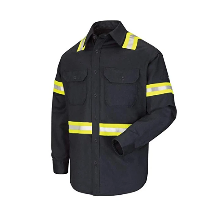 Wholesale Mens High Visibility Shirts Work Shirts with Reflective Tape