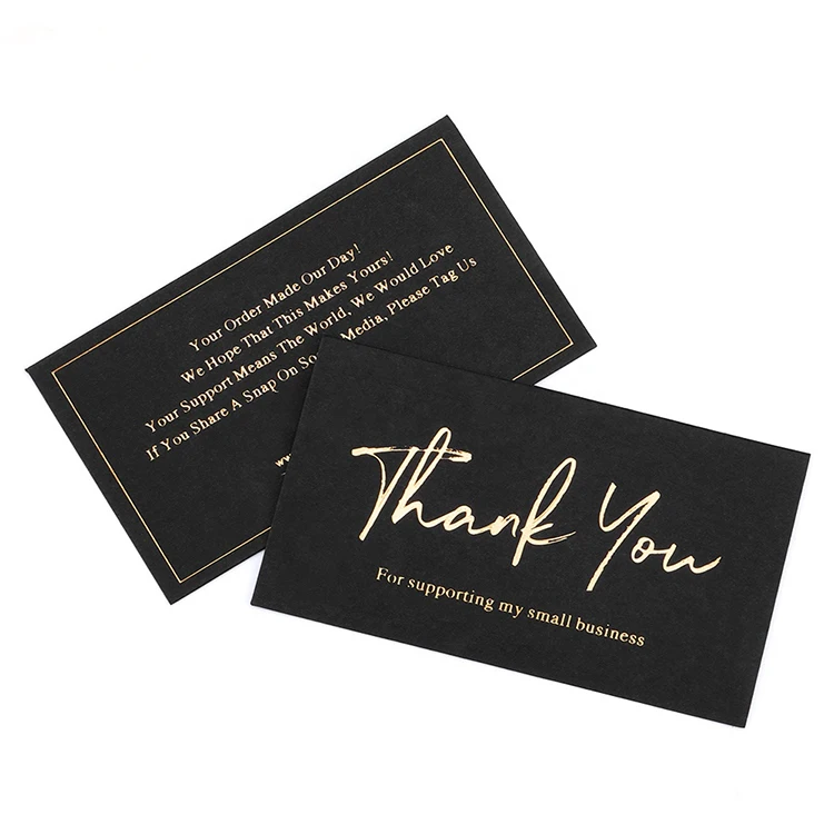 Personalized thank you card for small business with your own logo printing