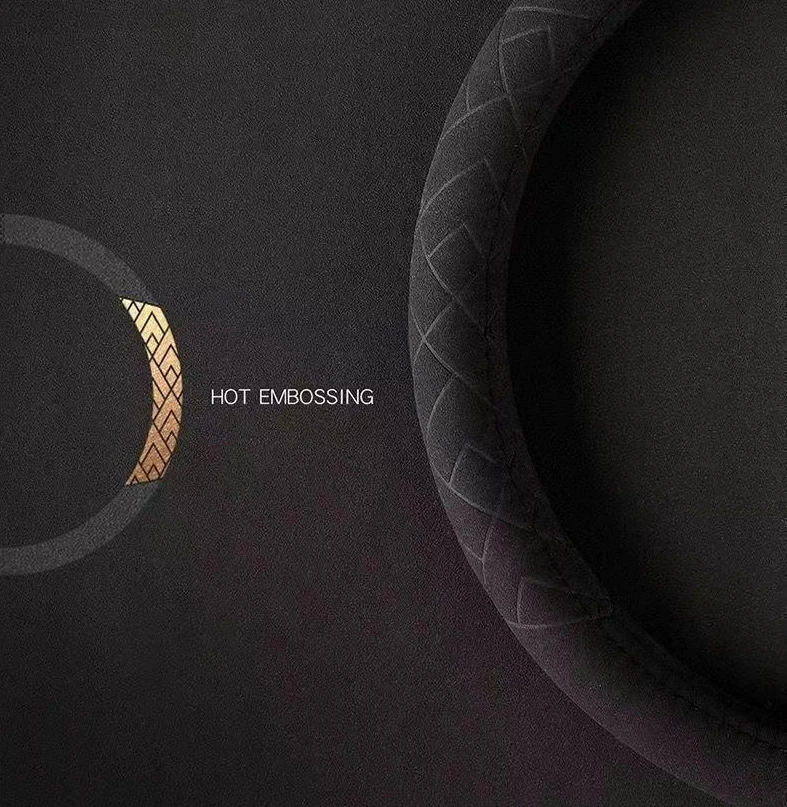 Leather Steering Wheel Cover Universal Non-slip Warm Sports Perspiration Absorbent Excellent Quality Suede for Men and Women KR