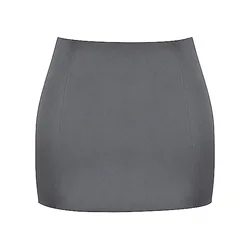 Hot Wholesale High Quality Cute Sexy Satin Chiffon Woven Invisible Zipper Slim Fit Bodycon Mini Skirt Ladies Women