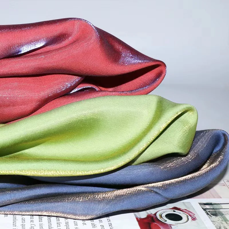 High Quality Soft Polyester Rayon shiny Silky Shiny Glazed Mercerized Bright Glass Silk Shine soft designer fabrics for Garments
