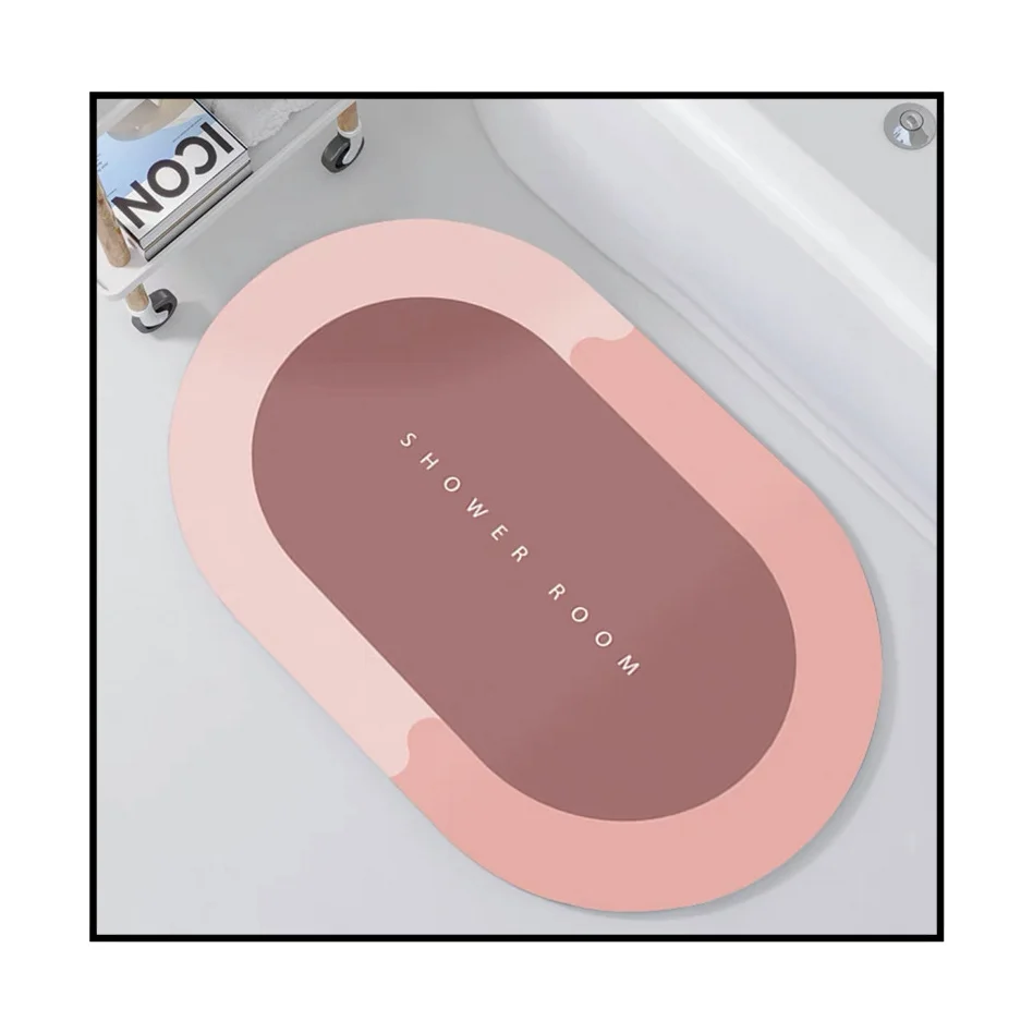 Anti slip quick dry soft absorbent bath mats diatomaceous earth bathroom mat get naked bath mat set