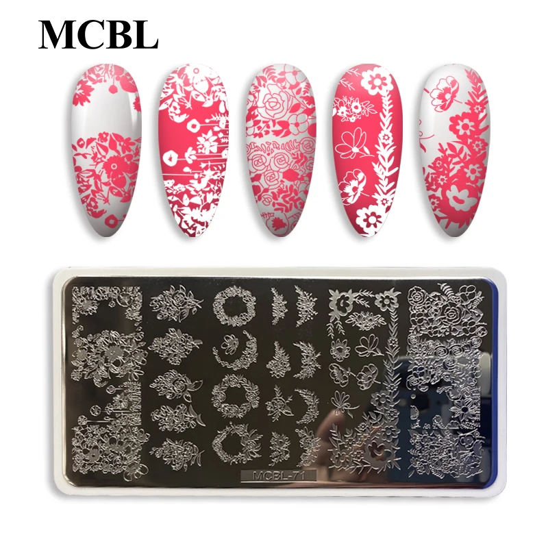 New Products Cartoon Flower 3d Custom Nail Stamping Plates Metal Plate Design Stamp Nail Stamping Plate Set