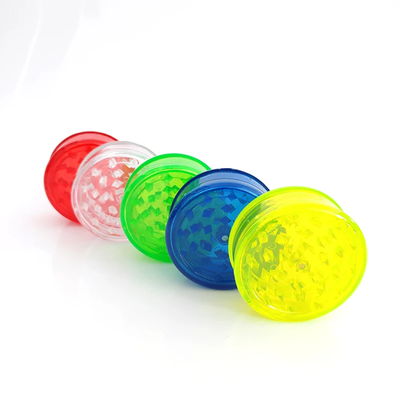 
Low MOQ 60mm 4 Pcs Layer Part Acrylic Plastic Herb Grinder Tobacco Weed 