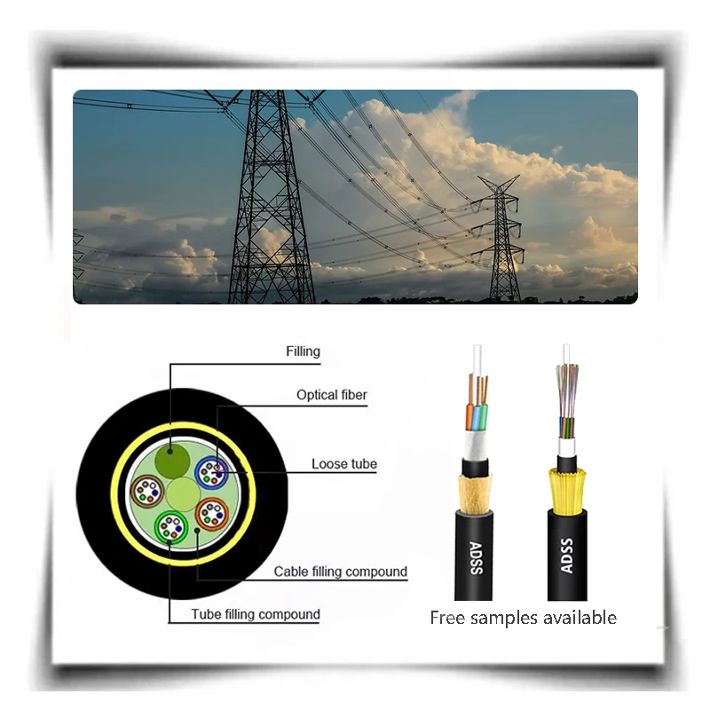 HUAMAI ADSS 6 8 12 24 48 96 144 196 Core Single Mode G657A1 G657A2 Nonmetal FPR fibra ptica from fiber optic cable supplier