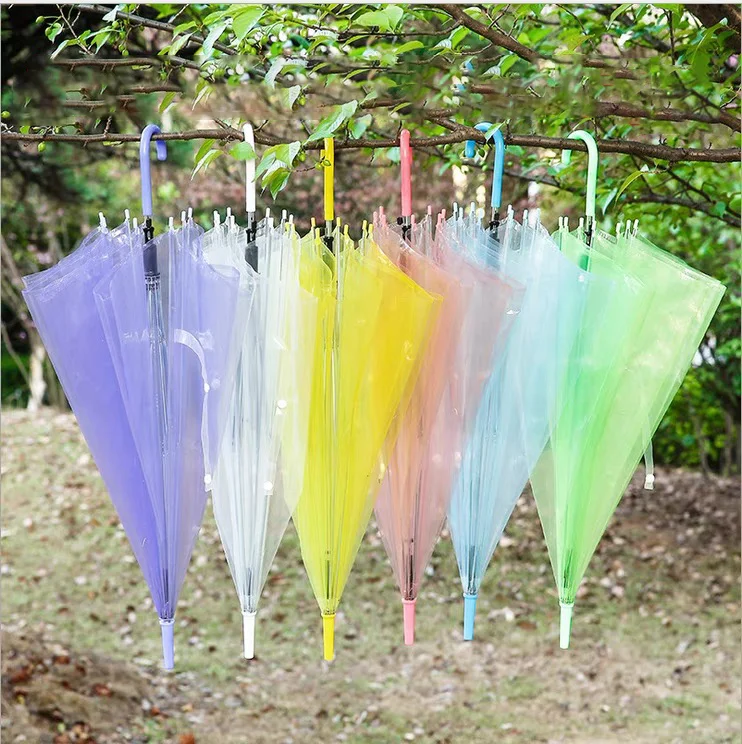 colorful clear adult transparent poe umbrella