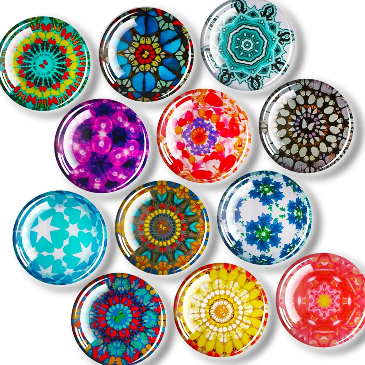 12Pcs Glass Strong Magnetic Refrigerator Magnet Fridge Sticker,Marble Crystal Fridge Magnets Decoration for Crafts
