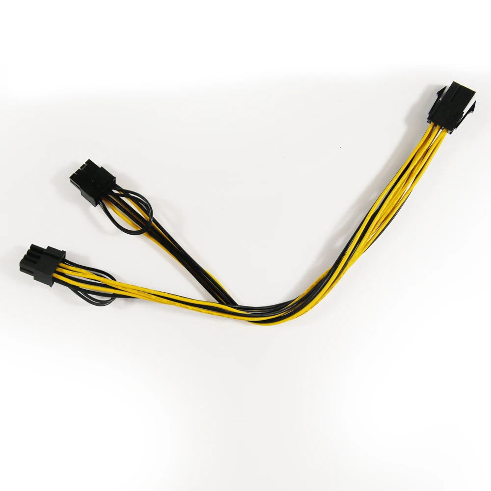 ПК основной каркас PSU желтый черный 8-контактный двойной 6 + 2-контактный 18AWG eSATA шнур штекер-гнездо прямой зарядный кабель