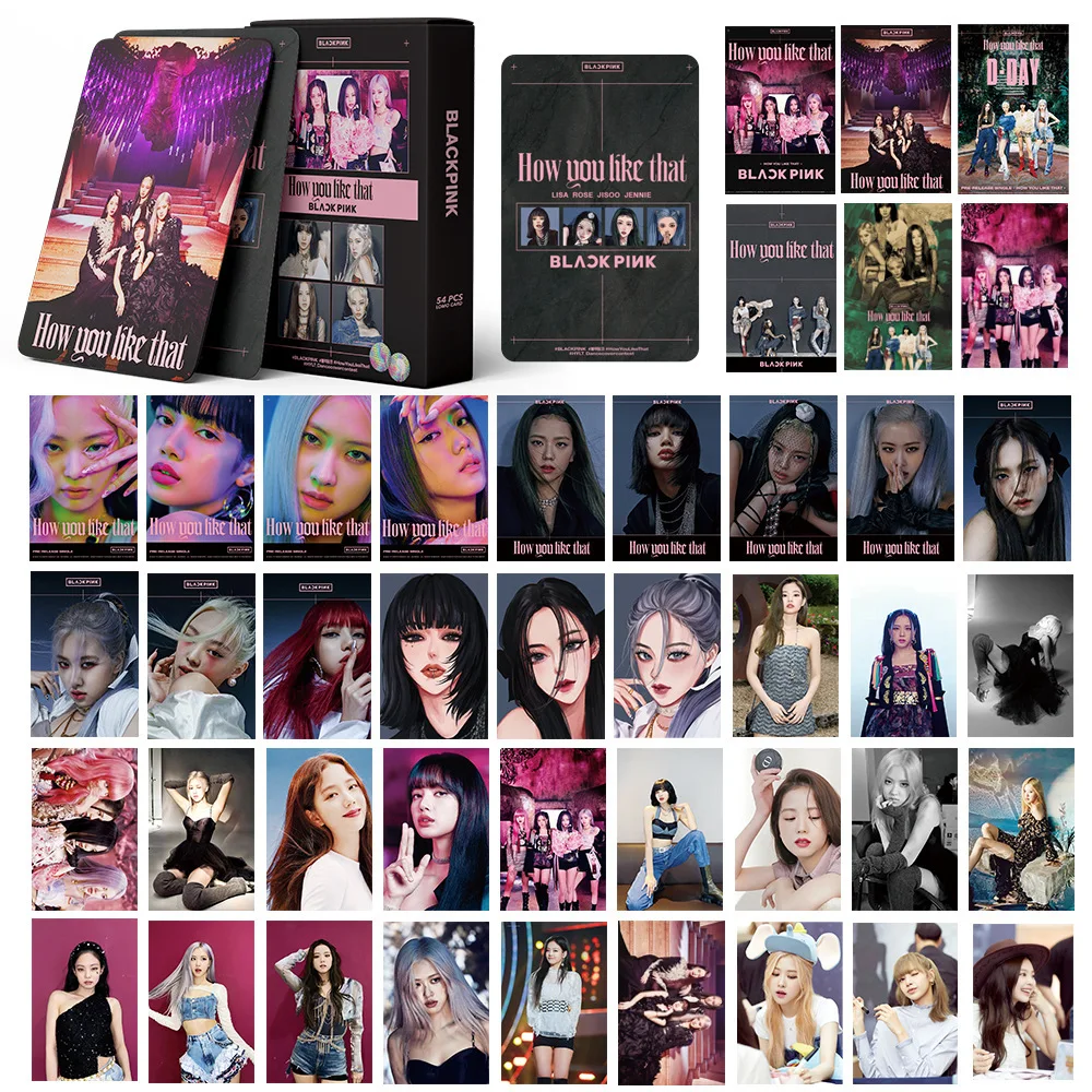 Kpop girl group photo cards integrated BLACKPINK LISA 55 BP LOMO cards JISOO  JENNIE support cards ROSE
