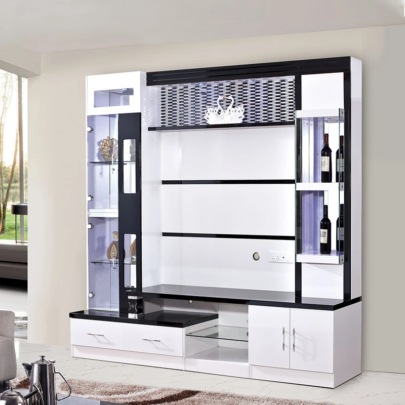 Contemporary Home Wooden Display Rack Tv Stand Furniture Wall Unit Storage Wooden Modern Luxury Living Room Tv Cabinet
