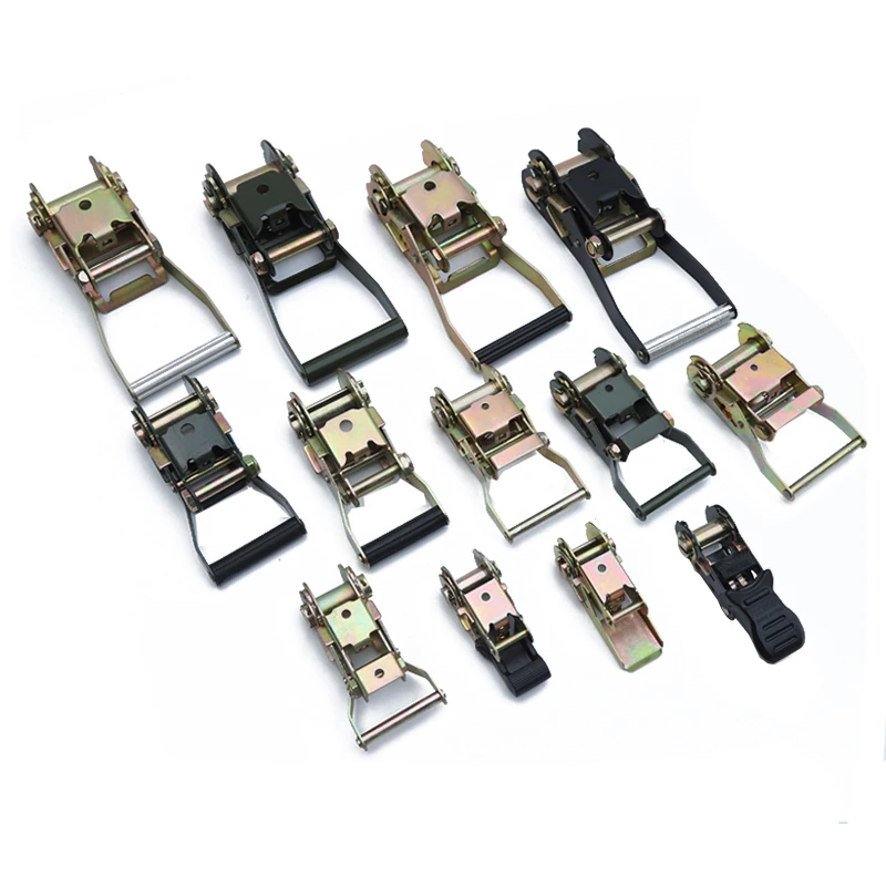 Wholesale Heavy duty zinc plated cargo belt webbing buckle manufacturer 25mm 50mm tie down metal ratchet lashing buckle