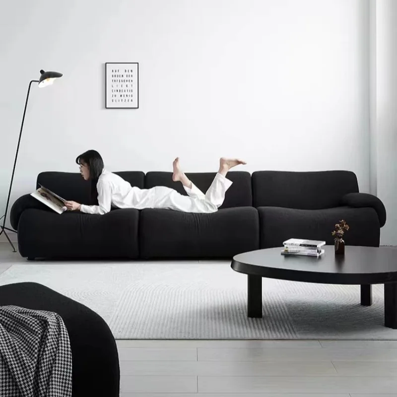 Black velvet modern three-seat sofa Hotel Lobby Living Room L-shape corner sofa module combination Villa multi-seat sofa