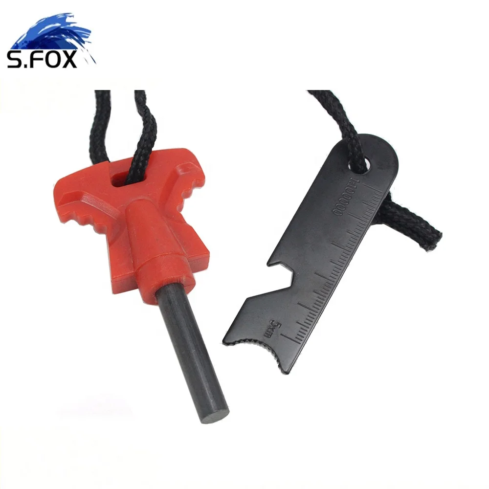 Emergency camping survival tools fire starter flint butterfly-shaped handle ferro rod striker fire resistant steel