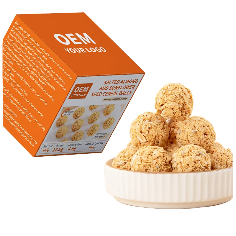 OEM/RTS Instant Flavored Multivitamin Cereal Balls Zero Sucrose Salted Almond Sunflower Seeds Adults Children Reduce Calories
