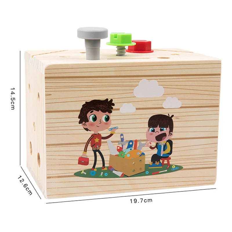 Children Wooden Multifunctional Drawer Toolbox Set for Baby Role-playing Enhances Hand-Eye Coordination
