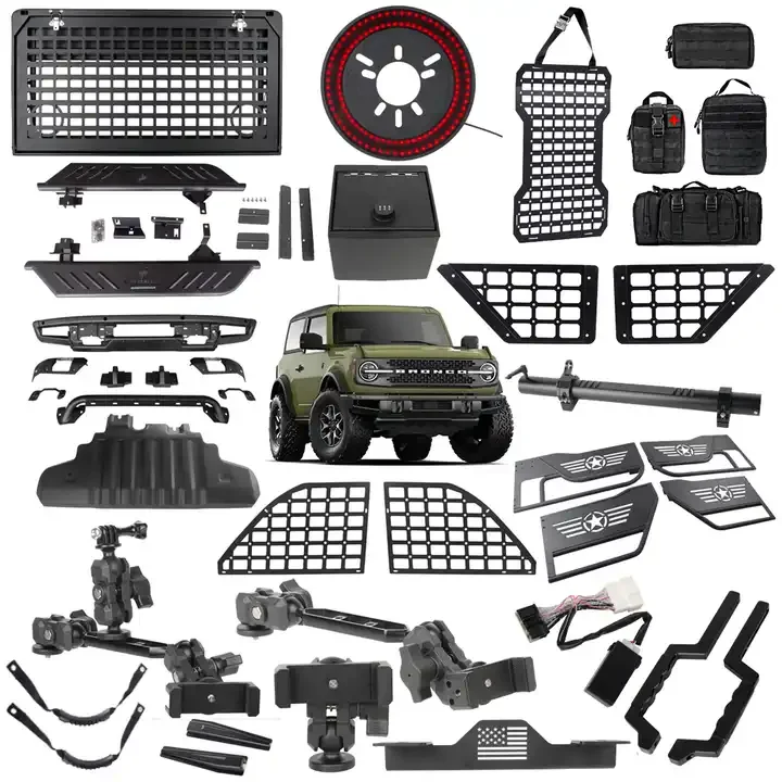 roof rack front and rear bumper for ford bronco accessories parts 2021-2023 headlights hood flag foot pedal bronco side step