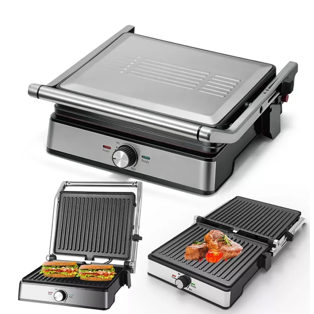 2023 indoor New Model XL 1600W 2000W Griddle Electric Contact Grill Panini electric grill bbq