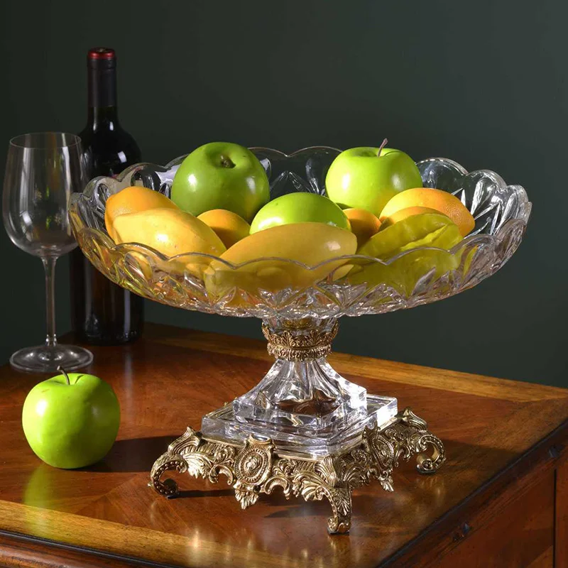 European and American style desktop crystal glass fruit tray for Home Decor
