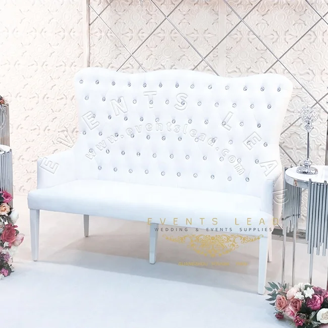 Элегантный с алмазным декором Лидер продаж свадебная мебель белый диван для