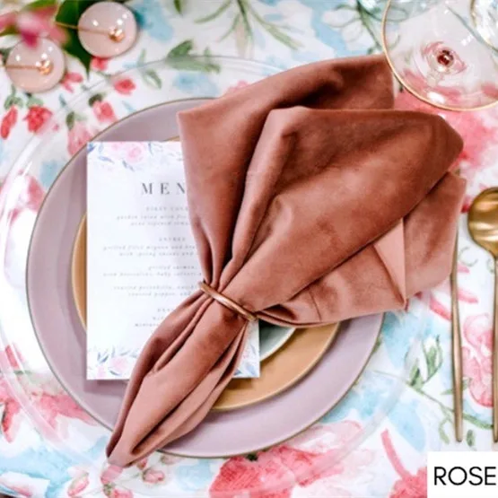 Elegant wedding table napkin Table Linen Wedding and Event Dinner Napkin Soft Velvet Fabric Napkin