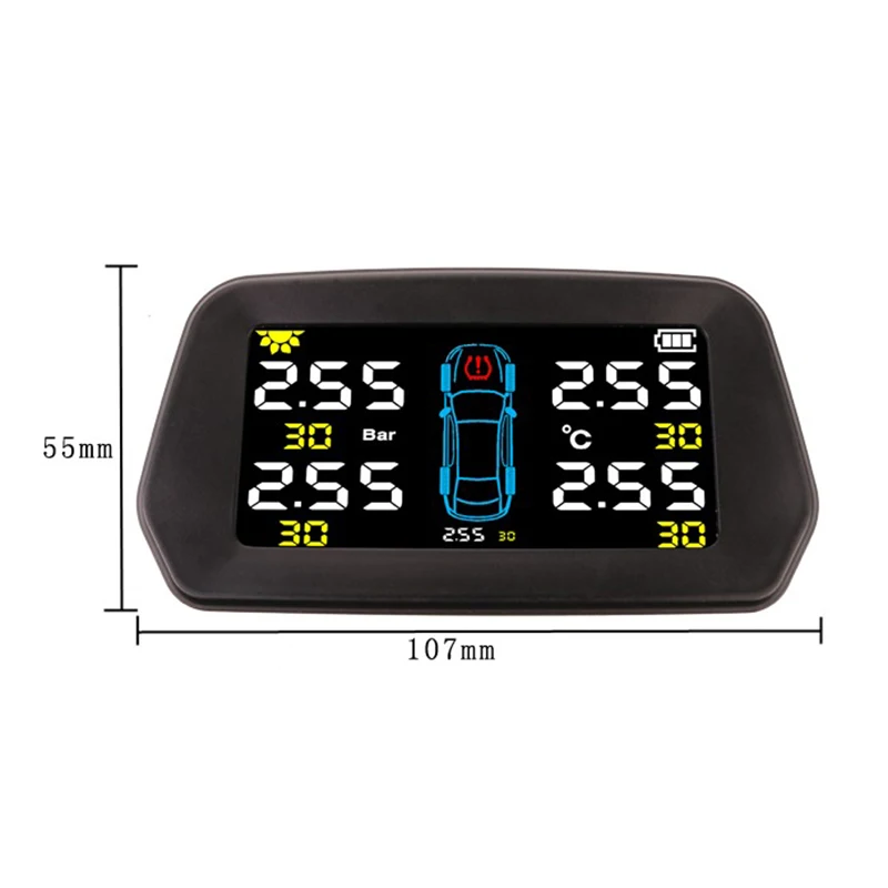 
TPMS tire pressure monitor external automobile universal tire detection monitor wireless solar tire pressure detection 