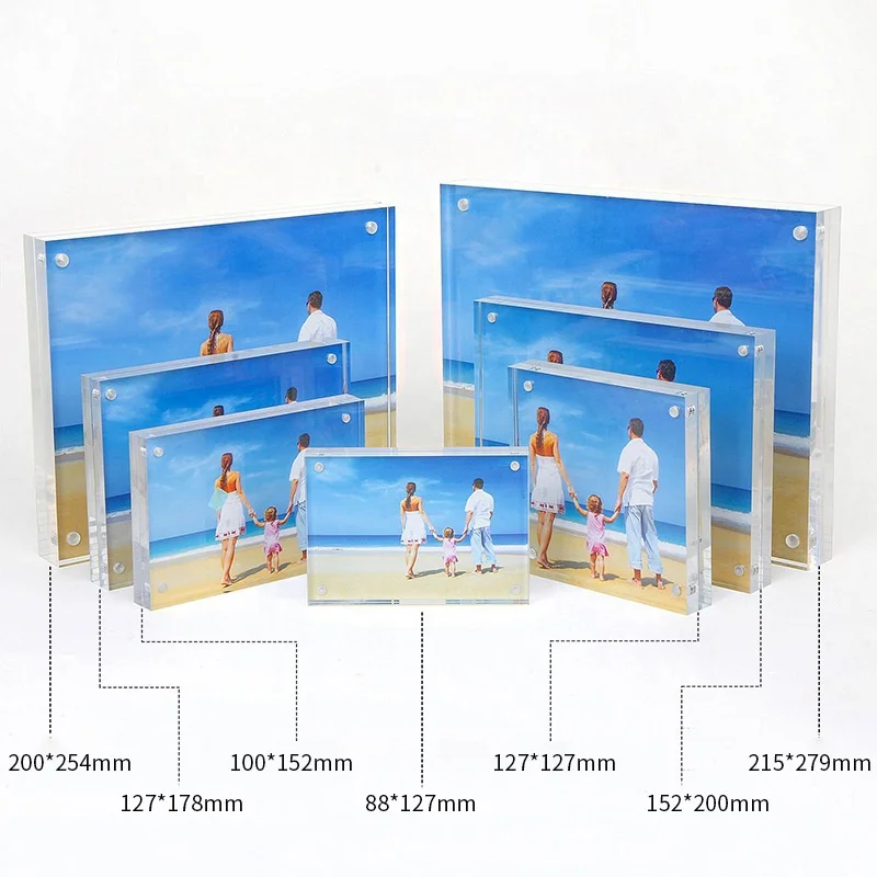 Factory Supplied  A4 Square Acrylic Glass Photo Picture Frame High Clear Photo Frame
