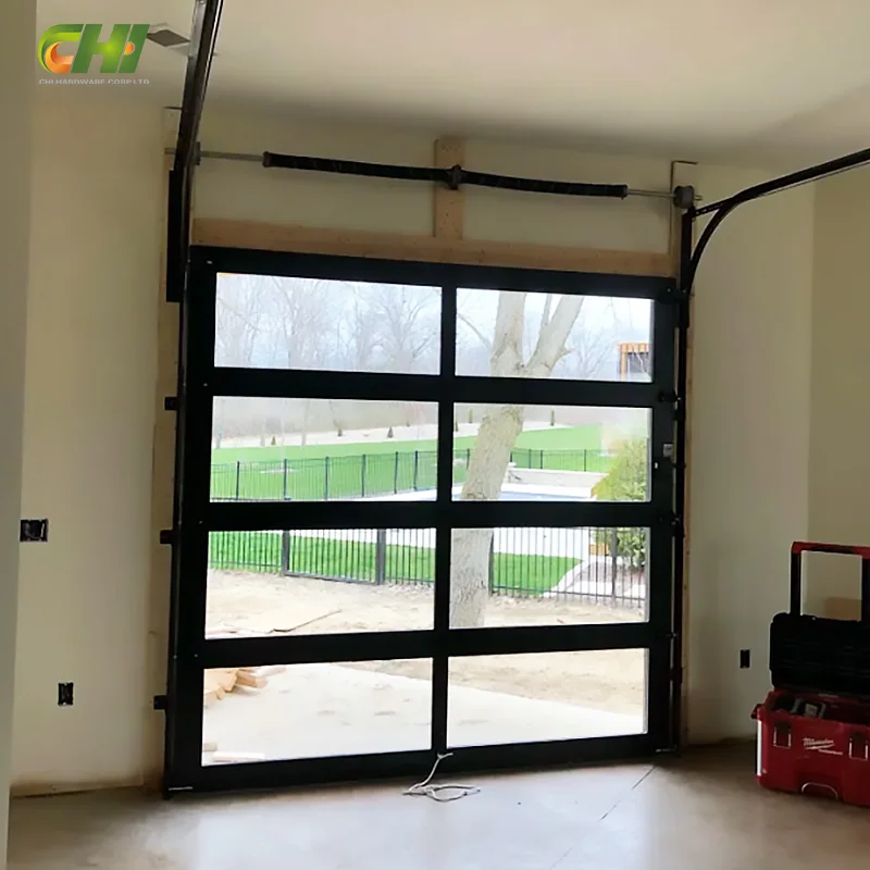 CHI Automatic Aluminum Glass Panel Garage Door USA Full View 16X8 Sectional Overhead Garage Doors