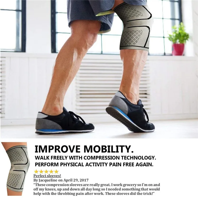 Great sports Knee leg Support Fitness  weightlifting elbow Compression Sleeve Knee Brace  knee massager medical pads 7mm